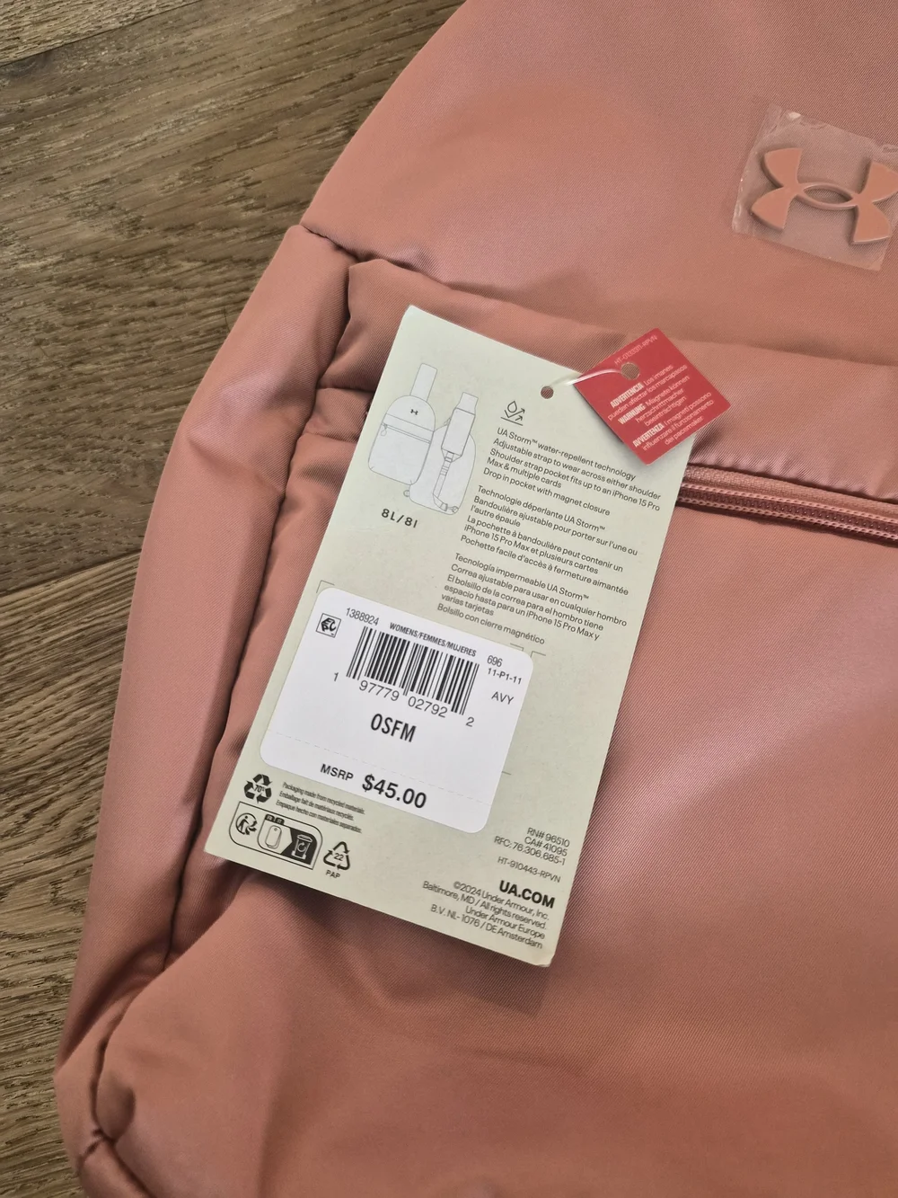 Under Armour Pink Sling Backpack